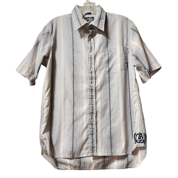 Billabong Striped Slim Fit Button Front Short Sleeve Shirt S - Picture 1 of 10